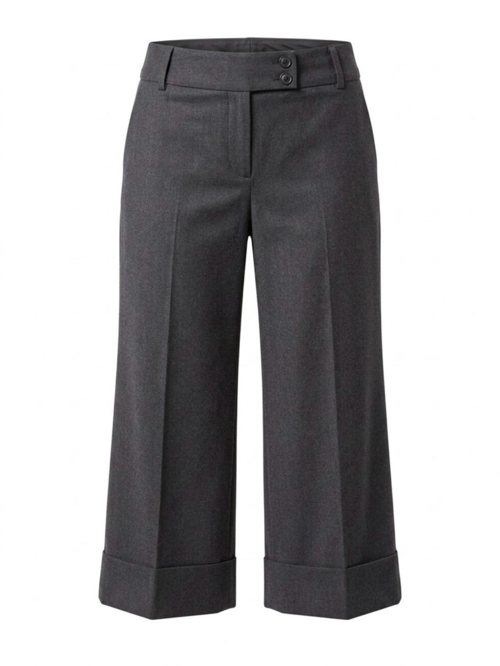 Ann Taylor Loft 100% Wool Gray Cropped Wide Leg Dress Pants Women Size 4